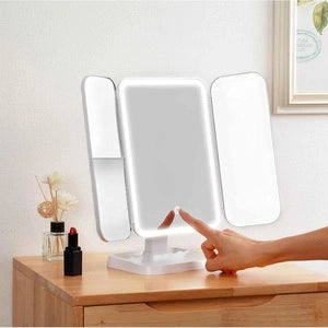 Triple Espejo con Luz LED + E-Book de 100 Tips de Maquillaje ✨