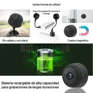 COMBO SEGURITECH: MINI CÁMARA HD+MINI LAMPARA PORTATIL