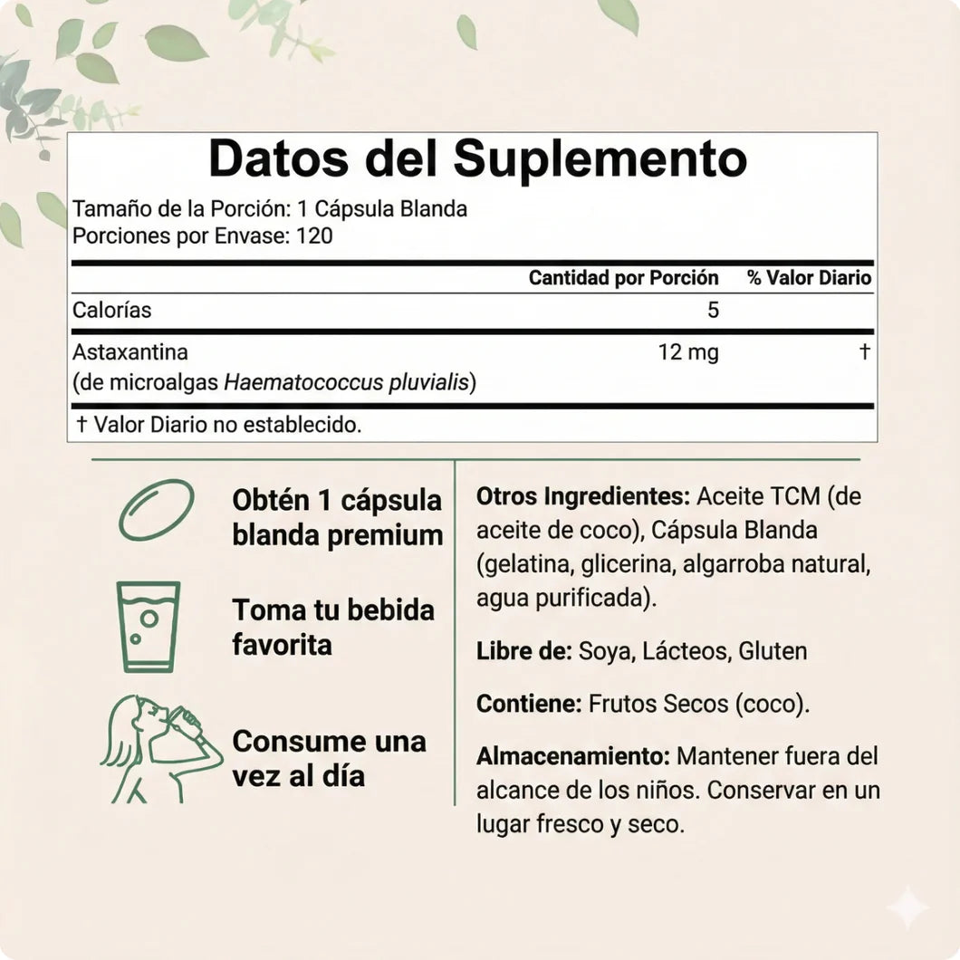 Astaxantina - El "Botox Natural" Rejuvenece en 30 Días o Te Devolvemos Tu Dinero.