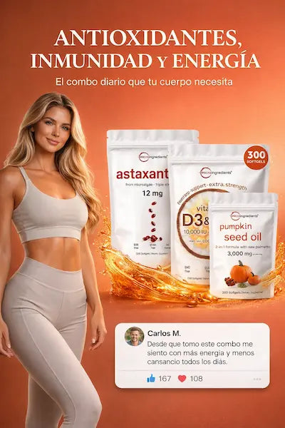 COMBO TRIPLE PODER: Antioxidantes + Inmunidad + Energía y Vitalidad Diaria⚡3X1