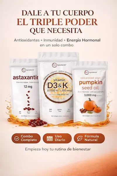 COMBO TRIPLE PODER: Antioxidantes + Inmunidad + Energía y Vitalidad Diaria⚡3X1