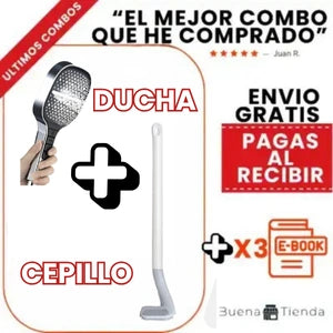Combo DuoZen™:Ducha presurizada + Cepillo de golf 360°