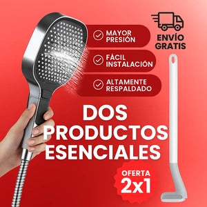 Combo DuoZen™:Ducha presurizada + Cepillo de golf 360°