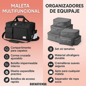 MALETA BOLSO MULTIFUNCIONAL+6 ORGANIZADORES GRATIS|+Organización -Estrés