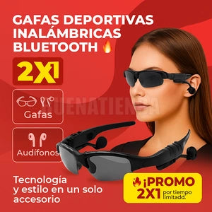 2X1: Gafas deportivas polarizadas inalámbricas con Bluetooth| 50% DESCUENTO