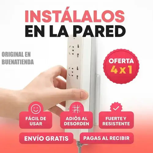 SOPORTE MULTIUSOS CON ADHESIVO 4X1 | YA NO MAS DESORDEN NI CASAS PATAS ARRIBA 🏠