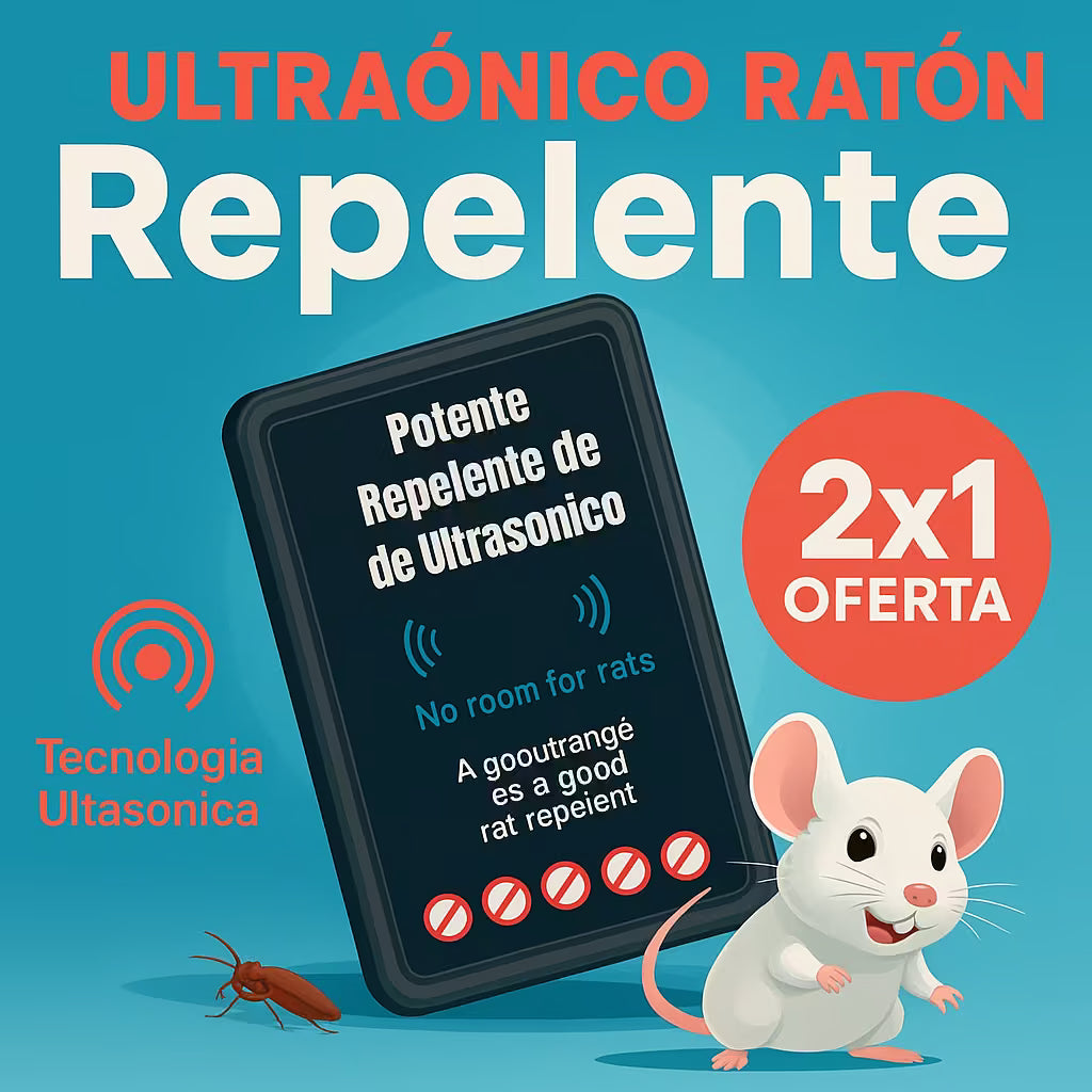 REPELENTE DE PLAGAS ULTRASONICO CON IA 2X1 PARA ELIMINAR MOLESTAS PLAGAS 🪳🐭