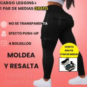 LEGGINS CARGO + 1 PAR DE MEDIAS GRATIS | Moldea Visualmente y Resalta Fácil