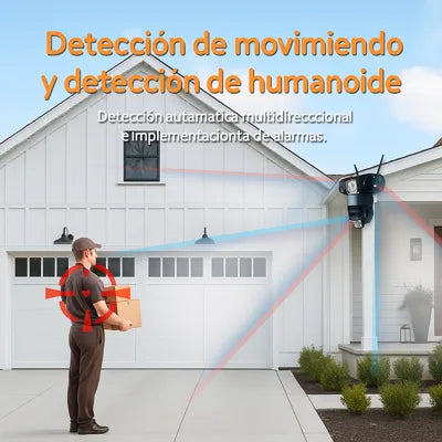 Cámara de Seguridad Inalámbrica con IA y 3 Lentes: Vigilancia Total 24/7 sin Puntos Ciegos🎥