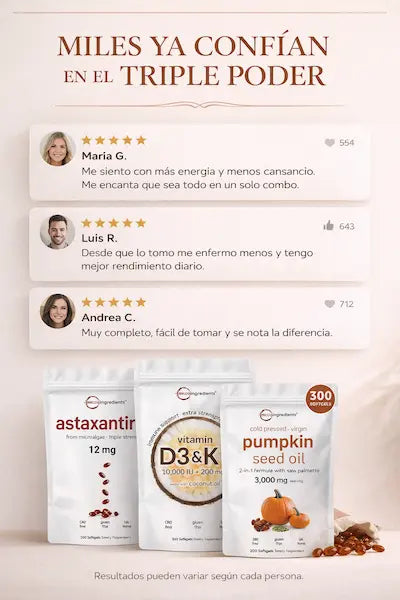 COMBO TRIPLE PODER: Antioxidantes + Inmunidad + Energía y Vitalidad Diaria⚡3X1