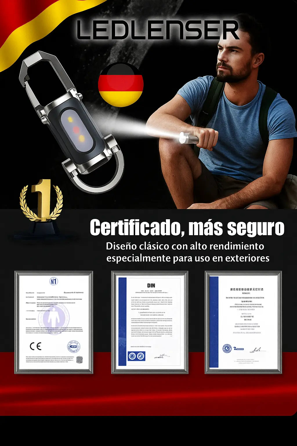 MINI LINTERNA LLAVERO POWERBANK MULTIFUNCIONAL 3 EN 1🔦