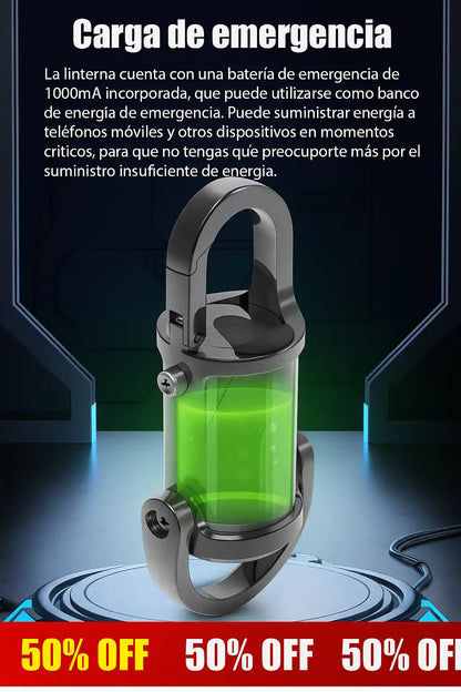 MINI LINTERNA LLAVERO POWERBANK MULTIFUNCIONAL 3 EN 1🔦