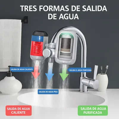 Agua pura al instante en tu grifo | Purificador 2x1