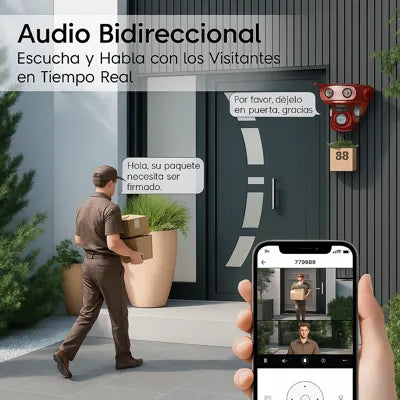 Cámara de Seguridad Inalámbrica con IA y 3 Lentes: Vigilancia Total 24/7 sin Puntos Ciegos🎥