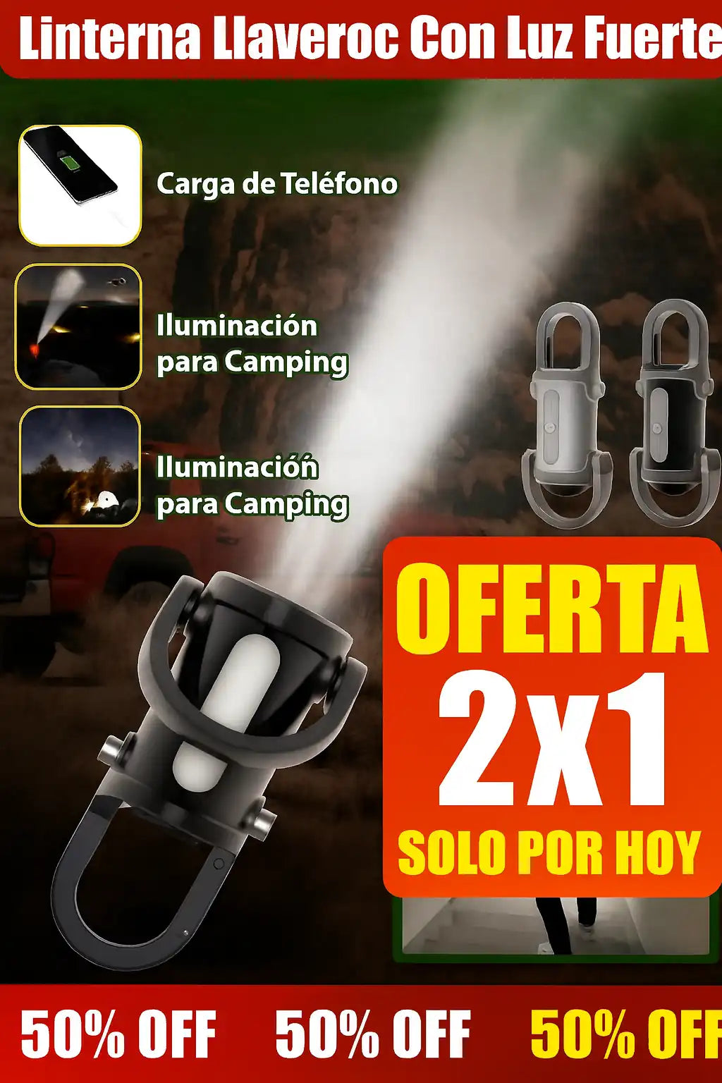 LINTERNA LLAVERO POWERBANK 2X1 QUE ILUMINA COMO NUNCA🔦