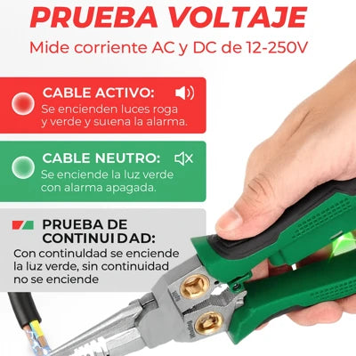8 EN 1: TIJERAS PELACABLES MULTIFUNCIONALES CON PRUEBA ELECTRICA