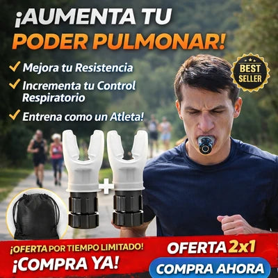 ENTRENADOR DE RESPIRACION ULTRA POTENTE 2X1 PARA RESPIRAR COMO NUNCA🫁